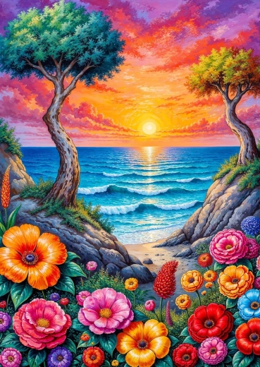 Enjoy puzzle Costa fiorita 1000 pezzi