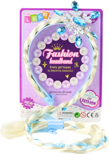 Lunga treccia con nastro blu