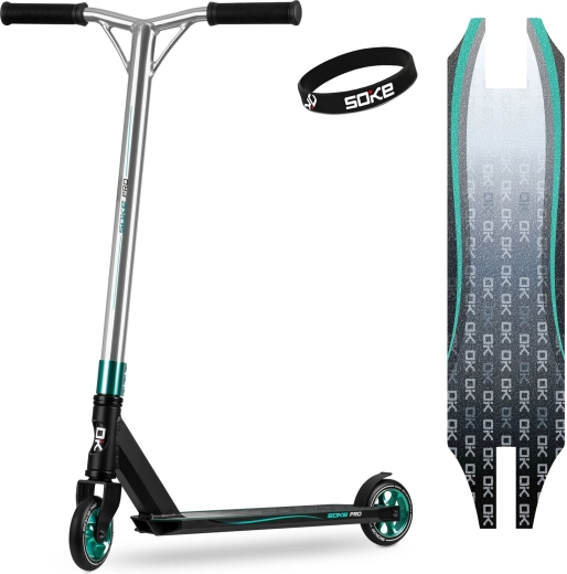 Soke Pro monopattino freestyle argento-turchese