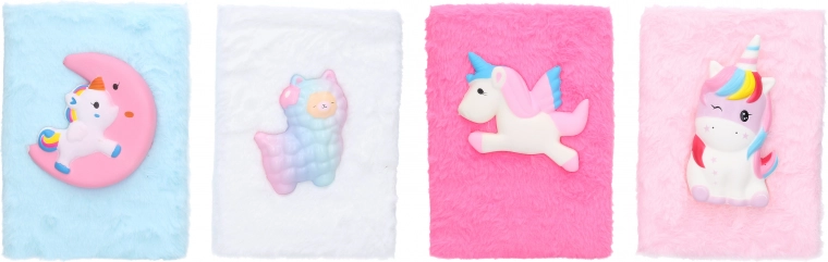 Quaderno a righe peloso con animaletto 15 × 21 cm, 80 pagine