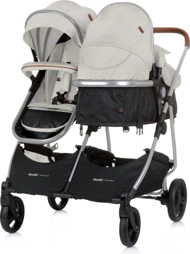 Passeggino Chipolino per gemelli e fratelli 2in1 Duo Smart biscotta
