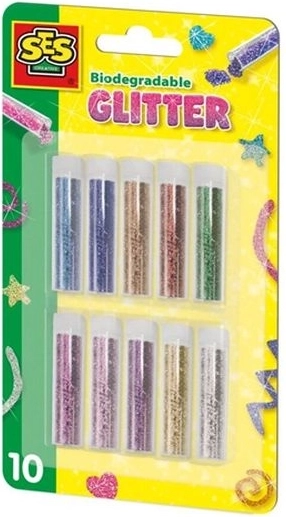Glitter biodegradabili SES – set da 10 colori
