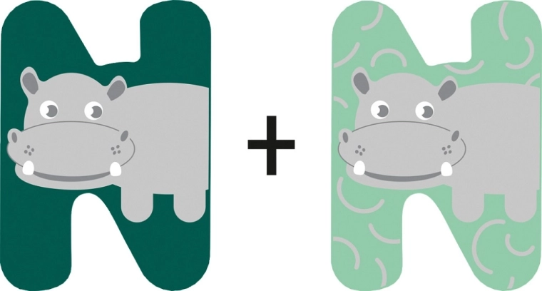 Simpatico motivo con ippopotamo