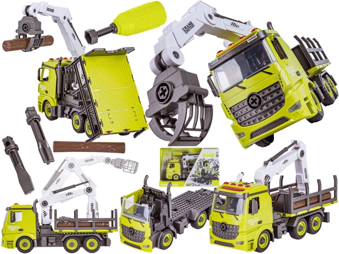 Camion smontabile con gru girevole e suoni - 1 pezzo
