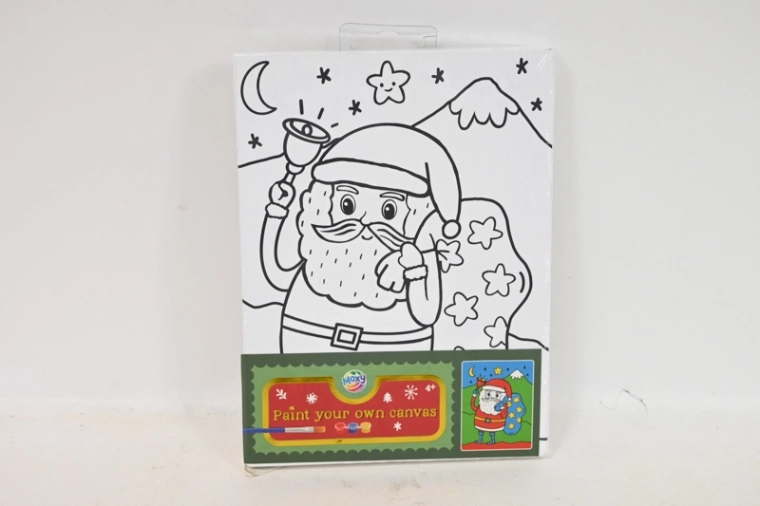 CCG pittura natalizia su tela Santa Claus 20 × 15 cm con pennello e colori