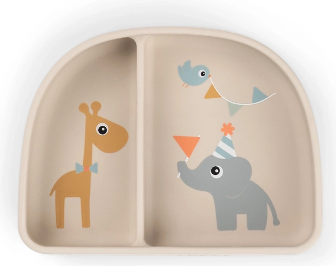 Done by Deer ciotola con ventosa e scomparti Stick&Stay Celebration, color sabbia