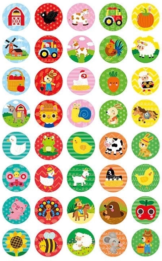 160 adesivi a tema fattoria