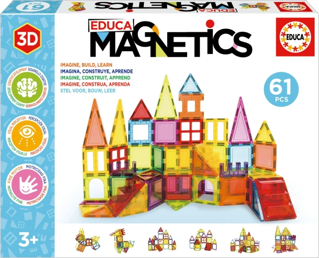 educa costruzioni magnetiche magnetics 61 pezzi