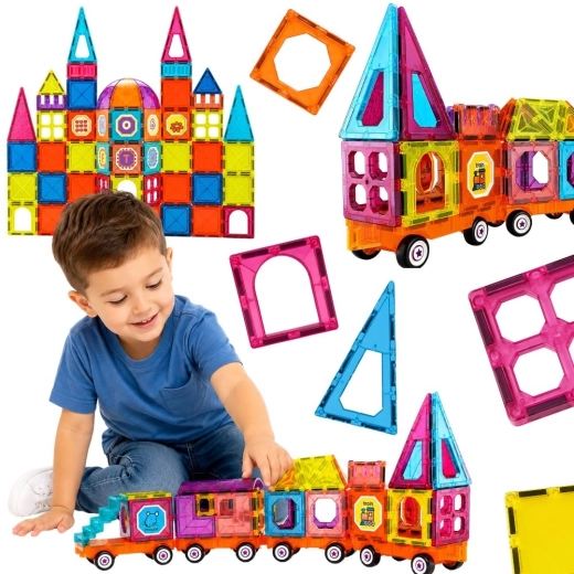 Costruzioni magnetiche 3D Woopie trenino 71 pezzi