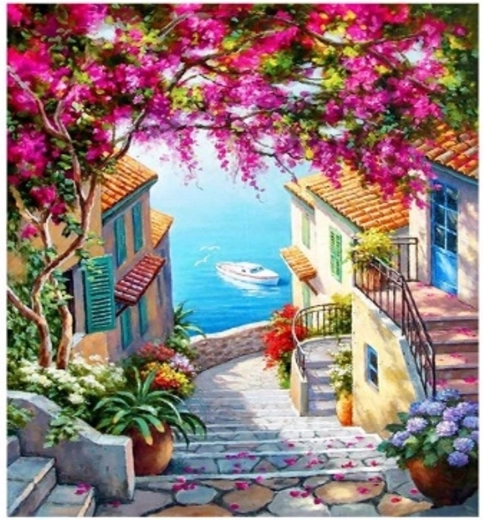 Norimpex Dipingere con i numeri Scale verso il mare 40 × 50 cm