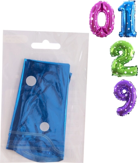 Palloncino in foil a forma di numero con pois 40 cm, colori assortiti