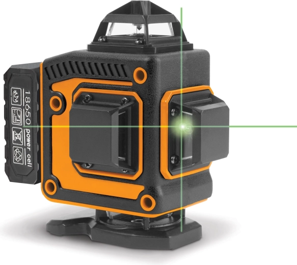 Laser a croce Handy 3D/360° con raggio verde e accessori
