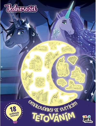 Album da colorare con tatuaggi luminosi Unicorni