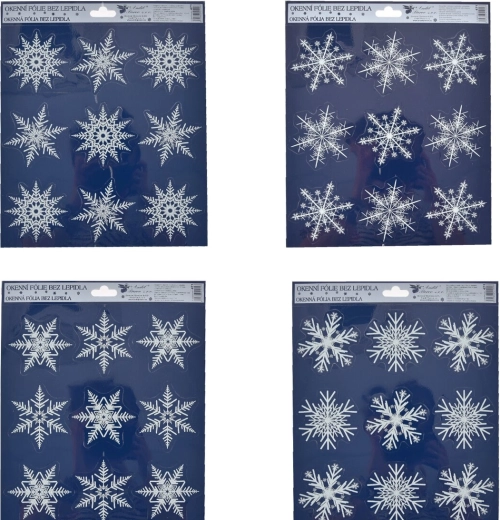 Pellicola decorativa per finestre con fiocchi scintillanti 24 × 27 cm (4 varianti)