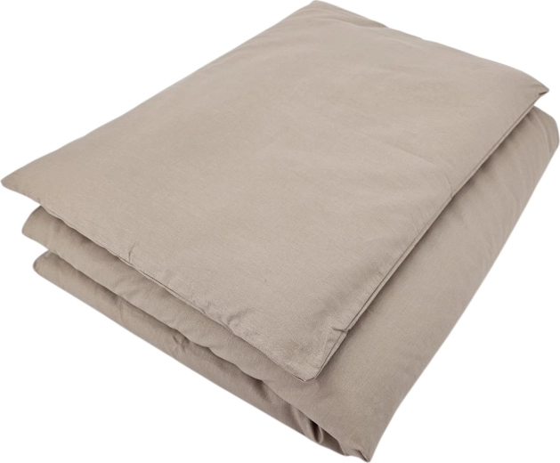 Biancheria da letto in cotone per lettino per bambini, 2 pezzi, 90 × 120 cm – Beige scuro