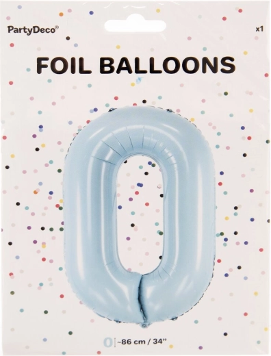 Palloncino in foil numero 0 blu 86 cm