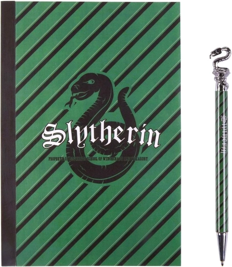 Taccuino A5 e penna a sfera con motivo Slytherin