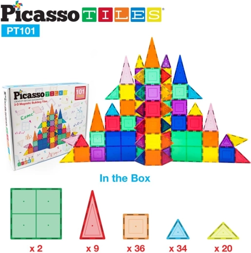 Costruzioni magnetiche Picasso con pezzi base - 101 pezzi