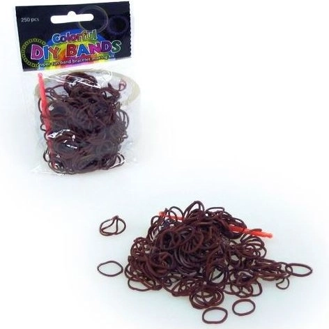 Set di elastici per intrecciare gioielli – marrone (250 pz)