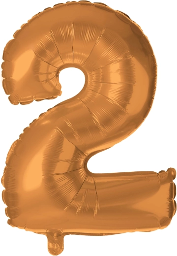 Palloncino in foil numero 2 30 cm bronzo TORO