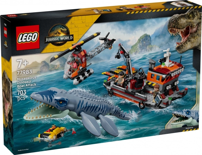 LEGO Jurassic World attacco del mosasauro alla barca