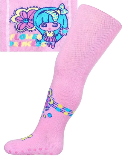 Collant in cotone con ABS New Baby Flower Princess rosa chiaro