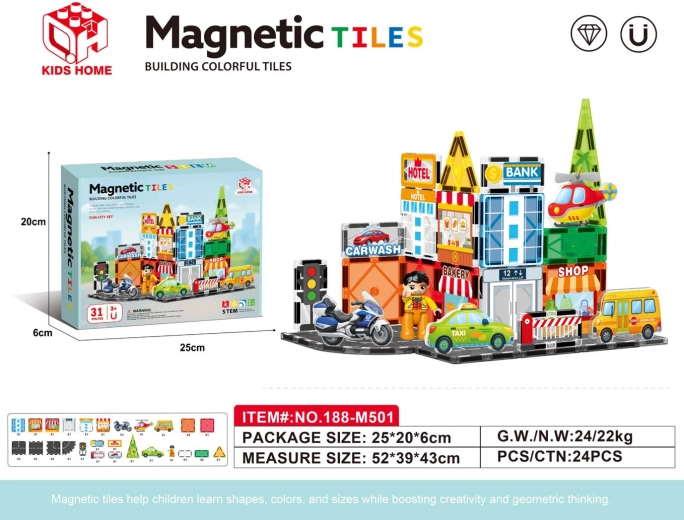 Costruzioni magnetiche città, 31 pezzi