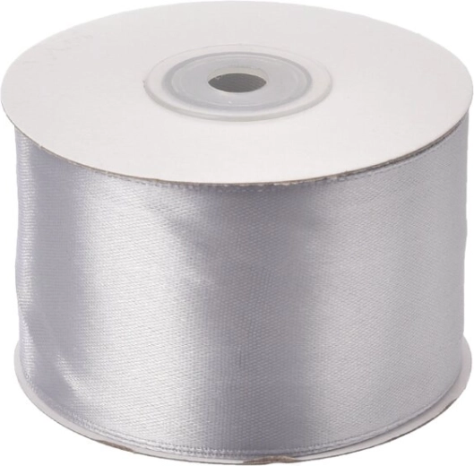 Nastro in raso argento 50 mm, 25 m