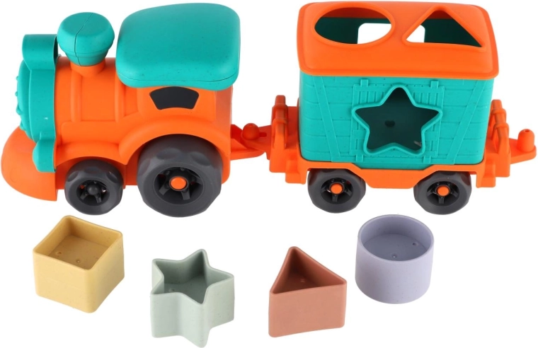 Locomotiva e gioco a incastro in uno