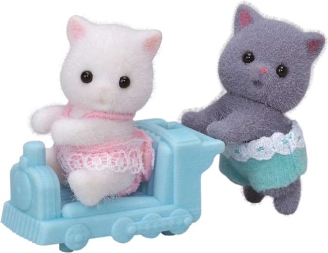 Sylvanian Families gattini persiani – gemellini con trenino