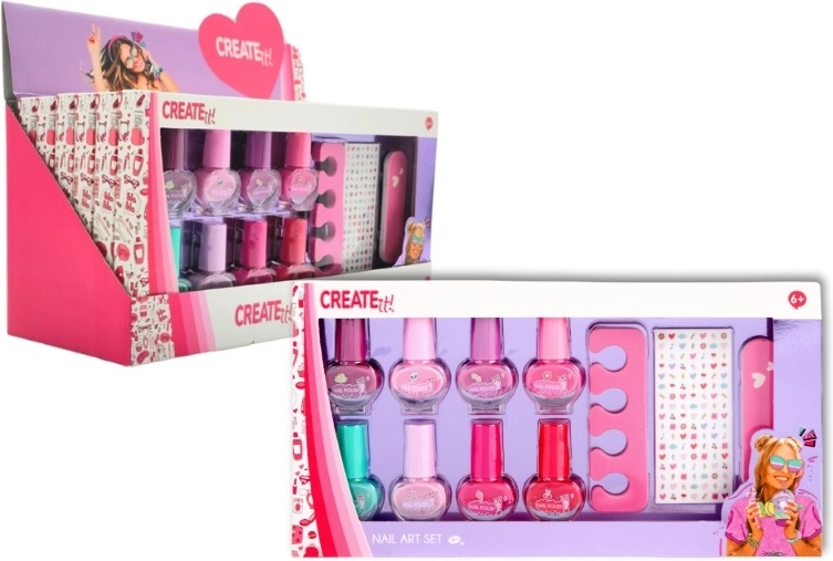Create it! set di smalti per unghie con adesivi per bambini