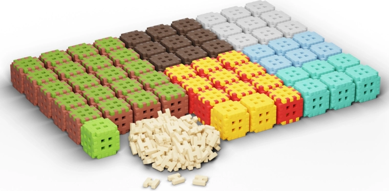 502 pezzi e 124 connettori per grandi costruzioni 3D