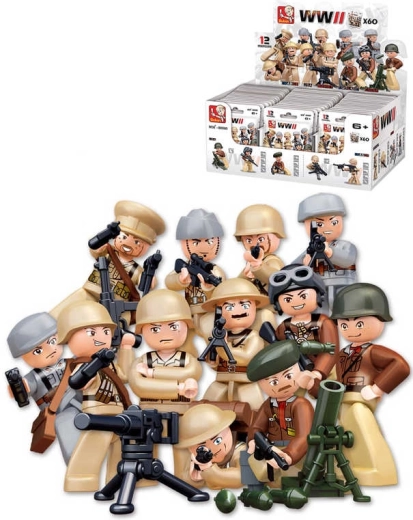 Sluban Army WWII mini figurina di soldato con accessori (blind bag) - 1 pezzo