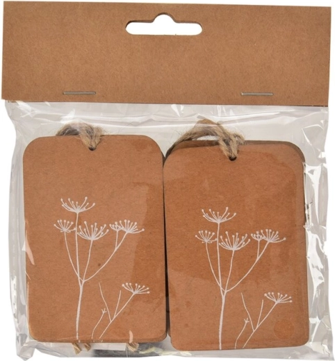 Segnaposto in carta con motivo botanico bianco, 4 pz