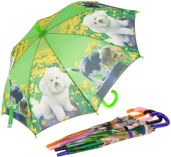 Ombrello automatico per bambini con stampa fotografica di animali domestici 69 × 100 cm - 1 pezzo