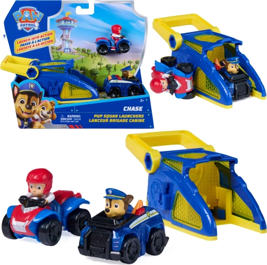 Paw Patrol Pup Squad pista lanciatore Chase con veicoli