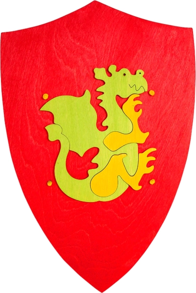 Scudo in legno con drago Fauna