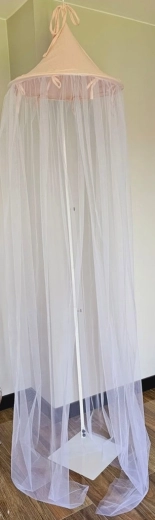 EKO baldacchino per lettino in mussola e tulle Powder Rose 250 × 300 cm