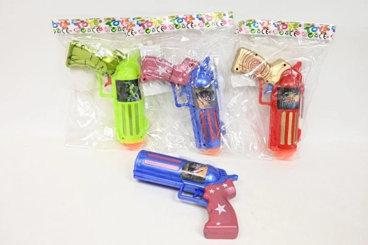 Pistola giocattolo per bambini a batterie con effetti luminosi e sonori