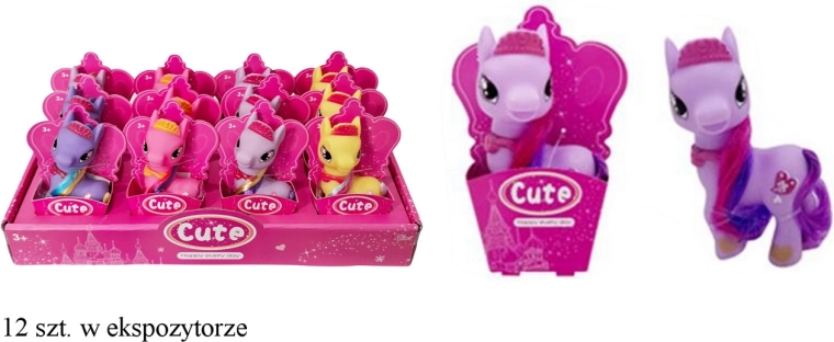 Figurina di pony colorata con lunga criniera