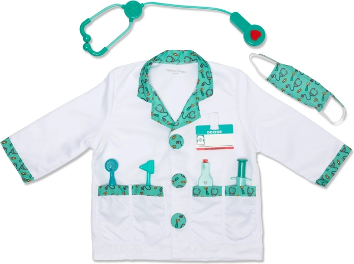 Melissa & Doug costume da dottore per bambini con accessori (8 pezzi)