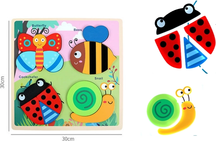 Puzzle in legno – amici insetti