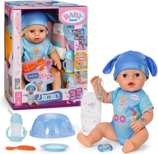 Bambola Baby Born Jonas click & play 43 cm con mano magica e accessori