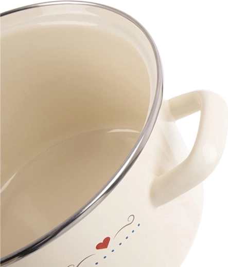 Smaltatura resistente e bordo in acciaio inox