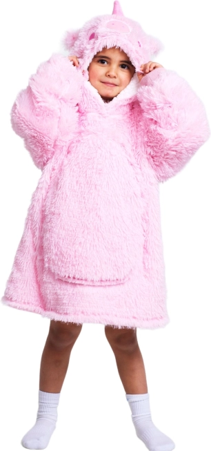 Cozy Noxxiez coperta-felpa con cappuccio calda a tema unicorno per bambini 3–6 anni