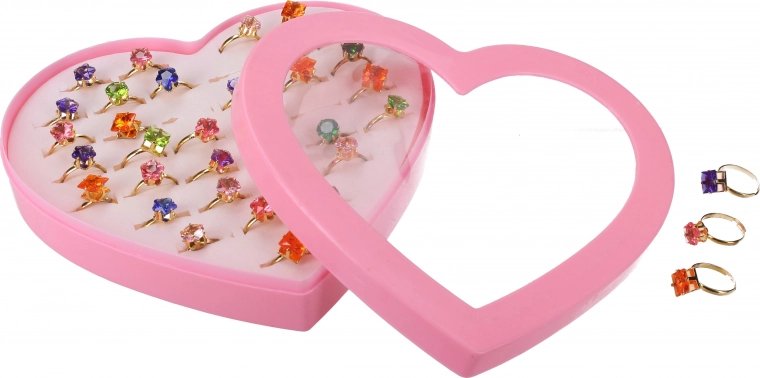 Set di anelli con pietre colorate per bambini