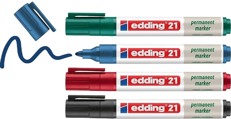 Pennarello indelebile Edding EcoLine 21, set da 4 pz