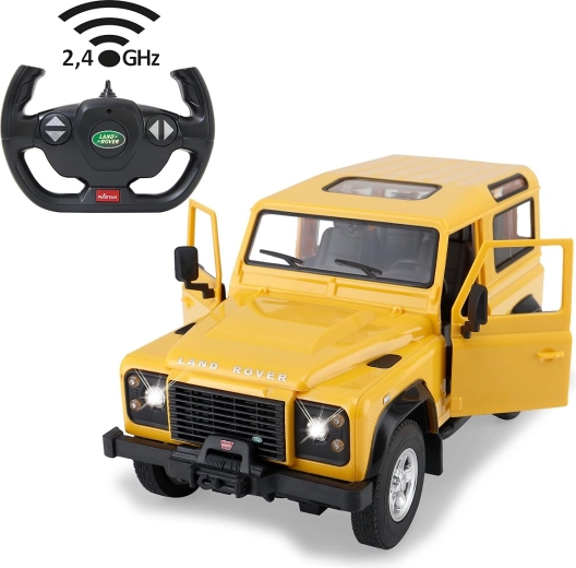 Modello RC Land Rover Defender 1:14 giallo
