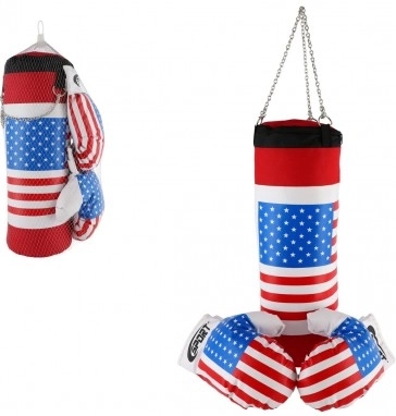 Set da boxe per bambini con motivo bandiera americana