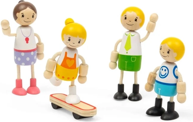 Set famigliare di 4 personaggi con skateboard